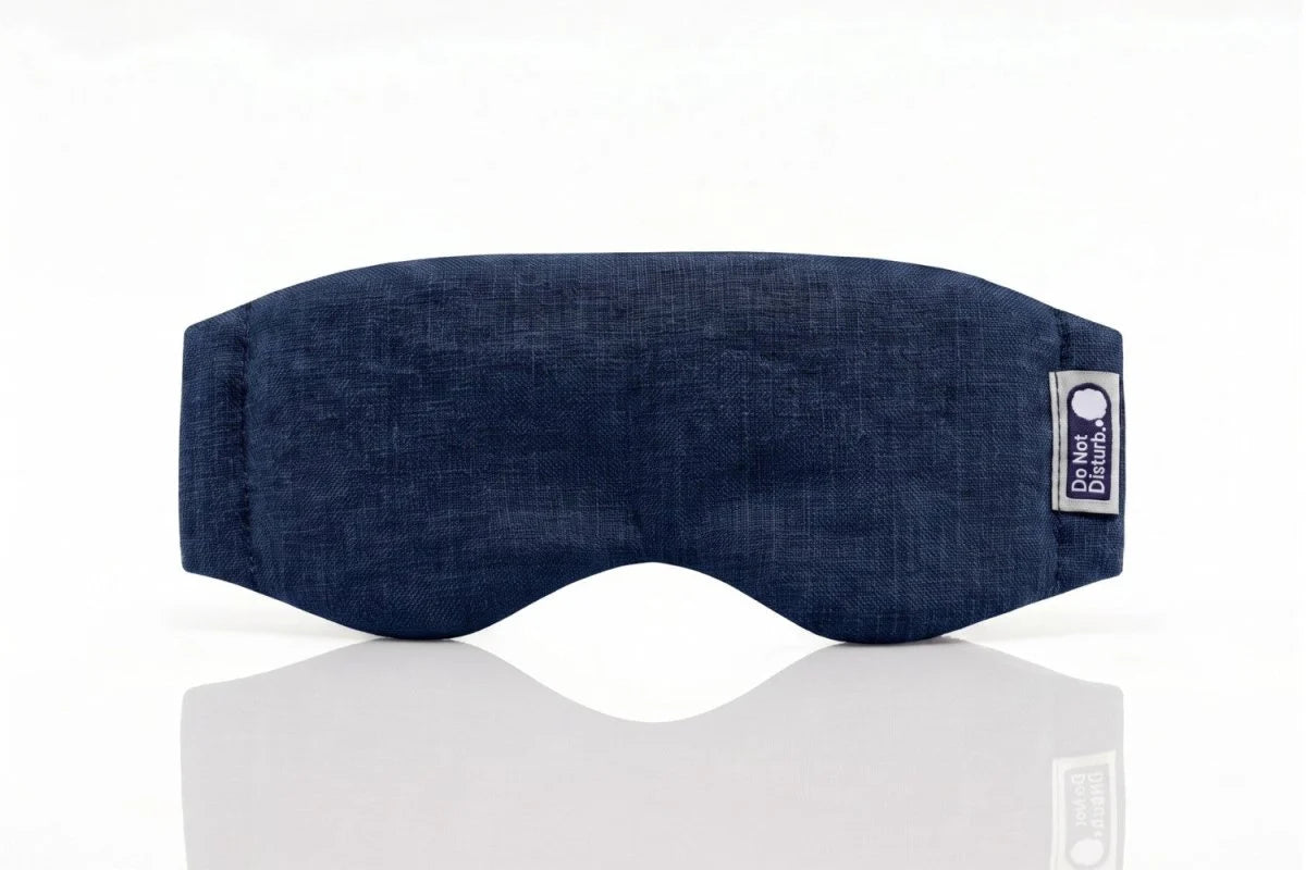  Linen & Wisewool™ sleep mask in Midnight Blue, front view